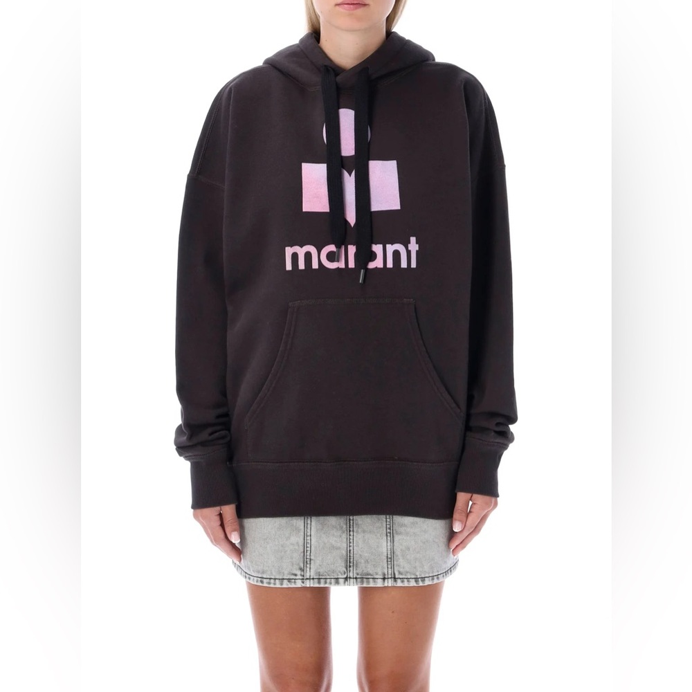Iconic Isabel marant Miley logo hoodie sweatshirt in faded black size 42 US 10